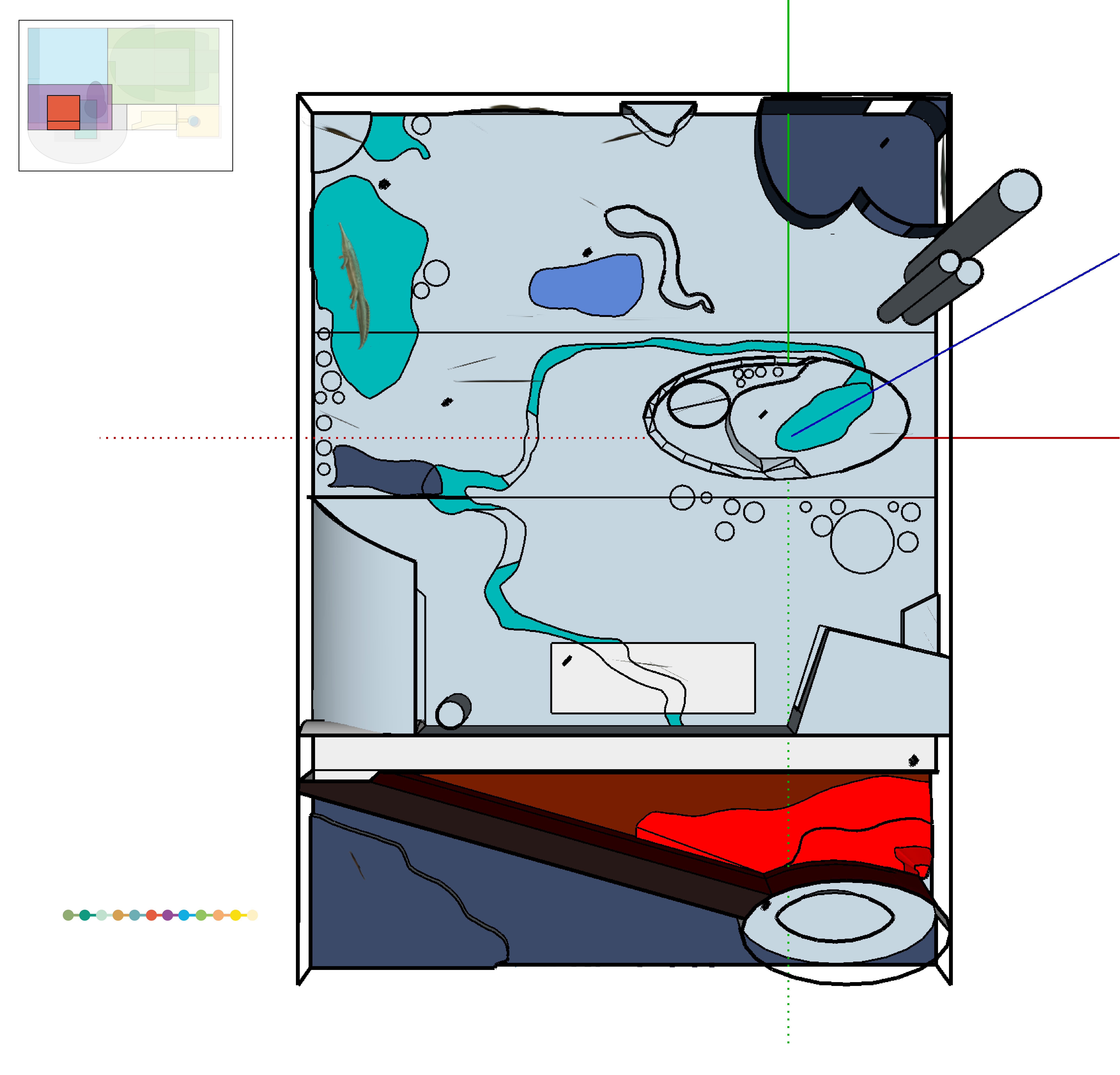 Permian and extinction room top view